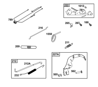 Controls Group Diagram and Parts List for 44N677-0066-G1 400000 - 699999 Briggs and Stratton Engine